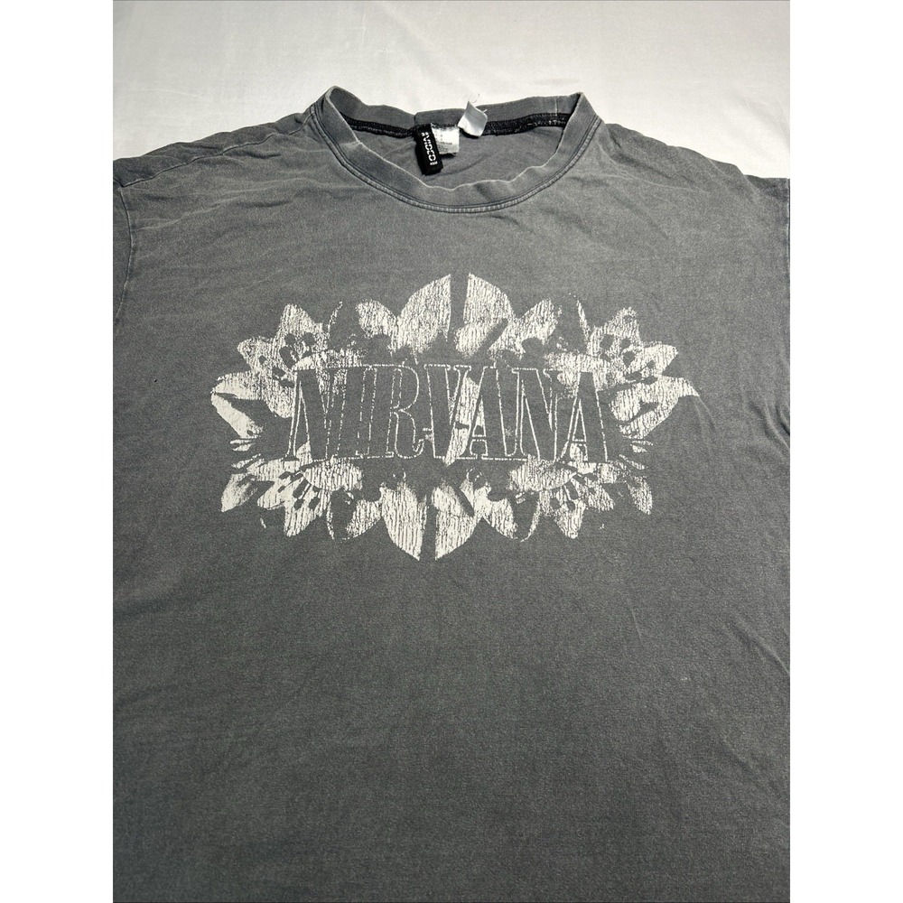 Nirvana T-Shirt Mens Large Gray Graphic Band Tee Rock Grunge Kurt Cobain (188) - Picture 2 of 6